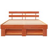  Krevetna konstrukcija s uzglavljem Vosak smeđa 150 x 200 cm | shoptok.hr
