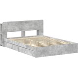 Okvir kreveta s pohranom s ladicama Betonska siva 150 x 200 cm | shoptok.hr