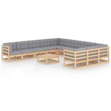  Sedežna garnitura 12-delna z blazinami trdna borovina | Shoptok.si