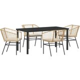  Set od 5 vrtnih stolova za objedovanje s jastučićima smeđa poli ratan | shoptok.hr