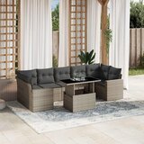 Maison Chic Seti vrtnega pohištva - Vrtna garnitura - Vrtni pohištvo set 8-delna z blazinami sv. siv poli ratan, (21798433) | Shoptok.si