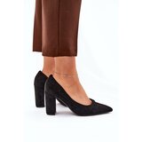 Boto Eco Suede Heels On A Heel Black Ellinoria | shoptok.hr