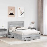  Krevetna konstrukcija s ladicama Siva Sonoma 135 x 190 cm | shoptok.hr