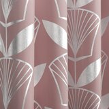 AmeliaHome Curtain FLORIS color powder pink printed theme vegetable style modern silver eyelets oxford 140x250 | shoptok.hr