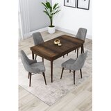 Hanah home trpezarijski set Lia, sto na razvlačenje i 4 stolice, ploča u dekoru drveta Baroque, siva tkanina Babyface | Eponuda.com