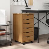 The Living Store Premična omarica s predali MOSS medeno rjava trdna borovina - Premična Omarica, (21657262) | Shoptok.si