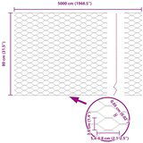 vidaXL Šestkotna ograja Pocinkano jeklo 5000 x 0.05 x 80 cm Vzdržljivo | Shoptok.si