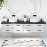  Kopalniški pult temno siv 220x60x6 cm obdelan trden les | Shoptok.si
