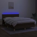  box spring s madracem LED tamnosmeđi 140x200 cm tkanina | shoptok.hr