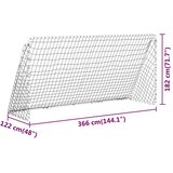 vidaXL Nogometni gol s mrežom bijeli 366 x 122 x 182 cm čelčni | shoptok.hr
