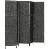 Furnova Paravan 5-delni 193x160 cm vodna hijacinta črn, (21929957) | Shoptok.si
