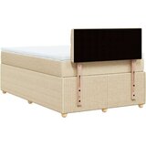 vidaXL Box spring postelja z vzmetnico krem 120x190 cm blago, (21307867) | Shoptok.si