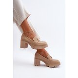 Boto Women's Shoes on Chunky Heel with Decoration Beige Ranunca | Shoptok.si
