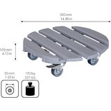 Wagner Pomični podstavek za lončnice CREO, nosilnost 200 kg, masiven les, Ø 380 mm, kolo s Ø 50 mm | Shoptok.si
