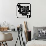 Wallity zidna dekoracija work hard, 50 x 50 cm, crna | ePonuda.com