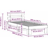  Krevetna konstrukcija Prirodna 90 x 200 cm Čvrsto borovo drvo | shoptok.hr