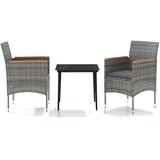  3-dijelni vrtni blagovaonski set s jastucima sivo-crni | shoptok.hr