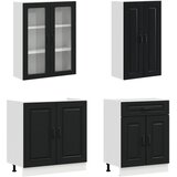  Kuhinjska jedinica KALMAR 4 kom. Crna Konstruirano drvo - Crna 100 cm | shoptok.hr