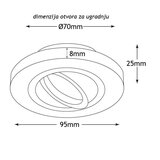 Bb Link rozetna 704 crni kristal 1XGU10 okrugla | ePonuda.com