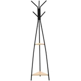 Moderný stojací vešiak TARES s policami 180 cm – čierny