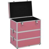 vidaXL Kovček za ličila 37x24x40 cm roza aluminij | Shoptok.si