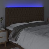  LED uzglavlje tamnosmeđe 200x7x118/128 cm od tkanine | shoptok.hr