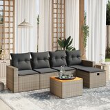 Maison Chic Seti vrtnega pohištva - Vrtna garnitura - Vrtni pohištvo set 6-delna z blazinami siv poli ratan, (21805301) | Shoptok.si