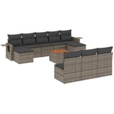  11-dijelni set vrtnih sofa od poliratana s jastucima sivi | shoptok.hr