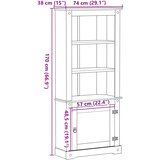  Highboard Bijelo 74 x 38 x 170 cm Čvrsto borovo drvo | shoptok.hr