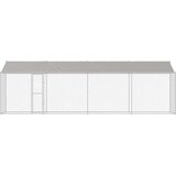 Kavez za psa s krovom Srebrno 800 x 200 x 256 cm Čelik i PE | Eponuda.com