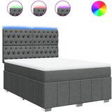 Maison Chic Box spring postelja - Vzmetna postelja z vzmetnico temno siva 140x200 cm blago SL23600, (21891217) | Shoptok.si