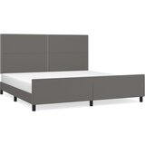 The Living Store Posteljni okvir z vzglavjem siva 200x200 cm umetno usnje - Posteljni Okvir Z Vzglavjem, (21528130) | Shoptok.si