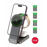 Swissten punjač preklopni, bežični, MagFold, MagSafe 3u1, 25W, crni | shoptok.hr