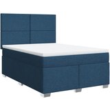 vidaXL Box spring postelja z vzmetnico modra 140x190 cm blago, (21307483) Cene