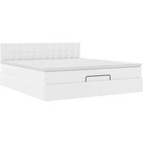 vidaXL Otomanski posteljni okvir z vzmetnico bel 180x200 cm um. usnje | Shoptok.si