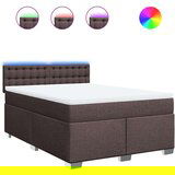 vidaXL Box spring postelja z vzmetnico temno rjav 140x190 cm blago, (21310912) | Shoptok.si