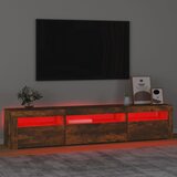 TV ormarić s LED svjetlima boja dimljenog hrasta 195x35x40 cm | Eponuda.ba