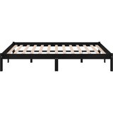  Okvir za krevet od masivnog drva crni 150 x 200 cm veliki | shoptok.hr