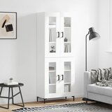 vidaXL Visoka omara bela 69,5x34x180 cm inženirski les | Shoptok.si