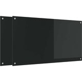  Kuhinjski zid 2 pcs Crna 110 x 60 cm Staklo otporno na udarce | Shoptok.si