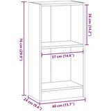 vidaXL Regal za knjige boja hrasta 40x24x76 cm od konstruiranog drva | shoptok.hr