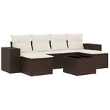 vidaXL 7-dijelni set vrtnih sofa od poliratana s jastucima smeđi | shoptok.hr