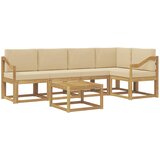vidaXL Zunanja garnitura za sedenje z blazino 6 pcs Bela in bež, (5000281573) | Shoptok.si