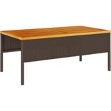 vidaXL Zunanja garnitura Rjava in kremna Ratan, les, tkanina Srednje | Shoptok.si