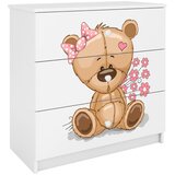  Dječja komoda - medo s cvijećem-Bijela | shoptok.hr