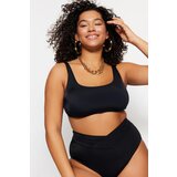 Trendyol curve plus size bikini top - black Cijene
