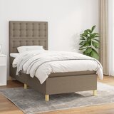  s oprugama i madracem smeđesivi 100 x 200 cm od tkanine | shoptok.hr