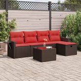 vidaXL 6-dijelni set vrtnih sofa od poliratana s jastucima smeđi | shoptok.hr