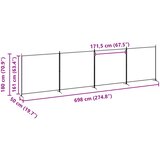  4-panelni pregradni zid Bež 698 x 180 cm Tkanina | shoptok.hr