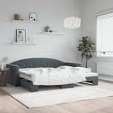 vidaXL Izvlečna dnevna postelja temno siva 90x190 cm žamet | Shoptok.si